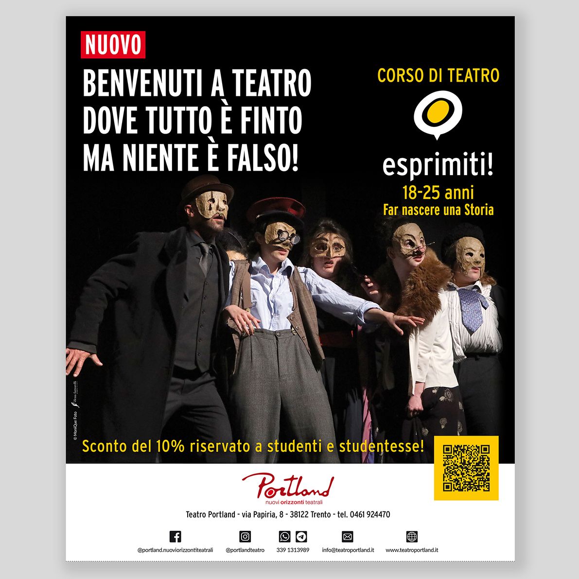 Corsi di teatro Teatro Portland (Trento) - Locandine e comunicazione Social